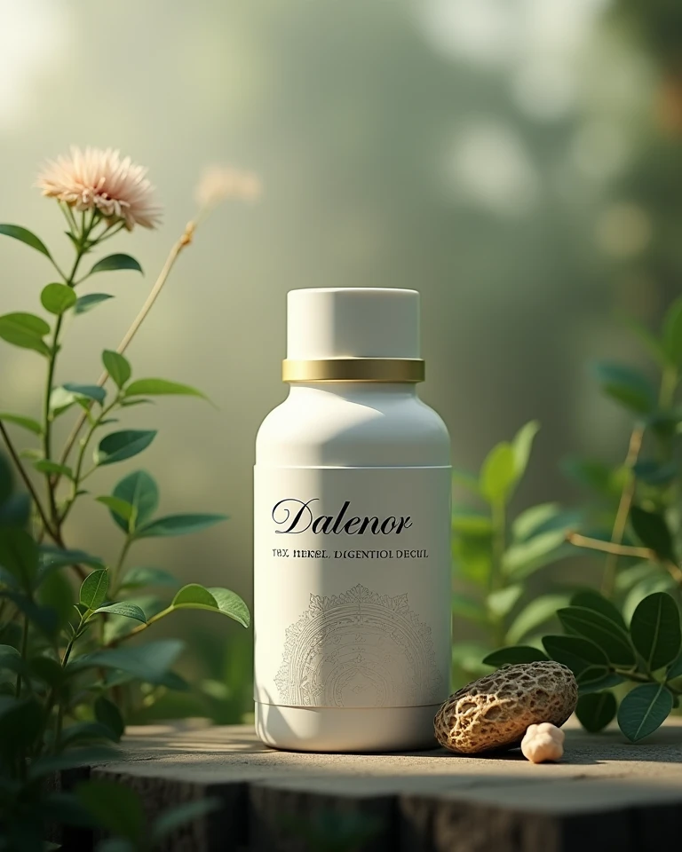 Dalenor herbal supplement bottle with natural ingredients
